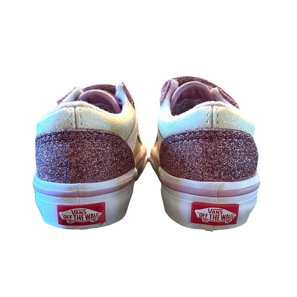 Vans Toddler 2-Tone Glitter Old Skool V Shoes - Picture 4 of 6